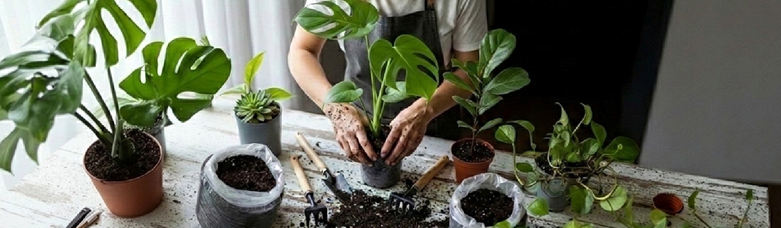 Rempotage et travaux au jardin en février.